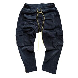 MNML CORDUROY CARGO PANTS - BLACK - SIZE XL
